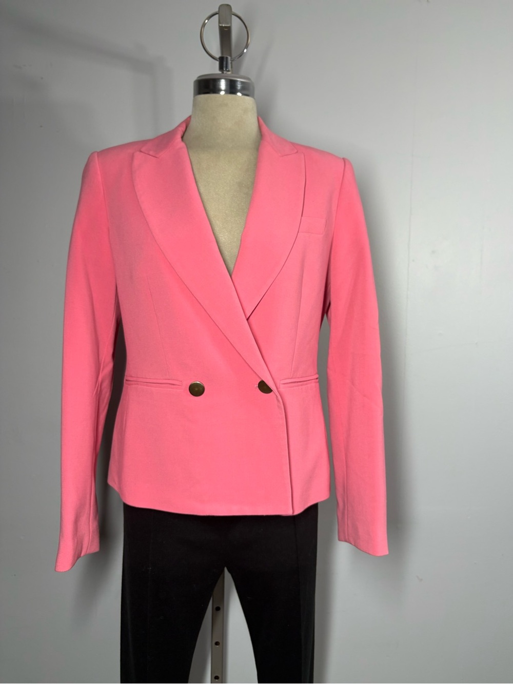Jacob Pink Double-Breasted Blazer with Gold Buttons